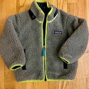 Patagonia Toddler Reversible Jacket 2T kids blue check zippered jacket